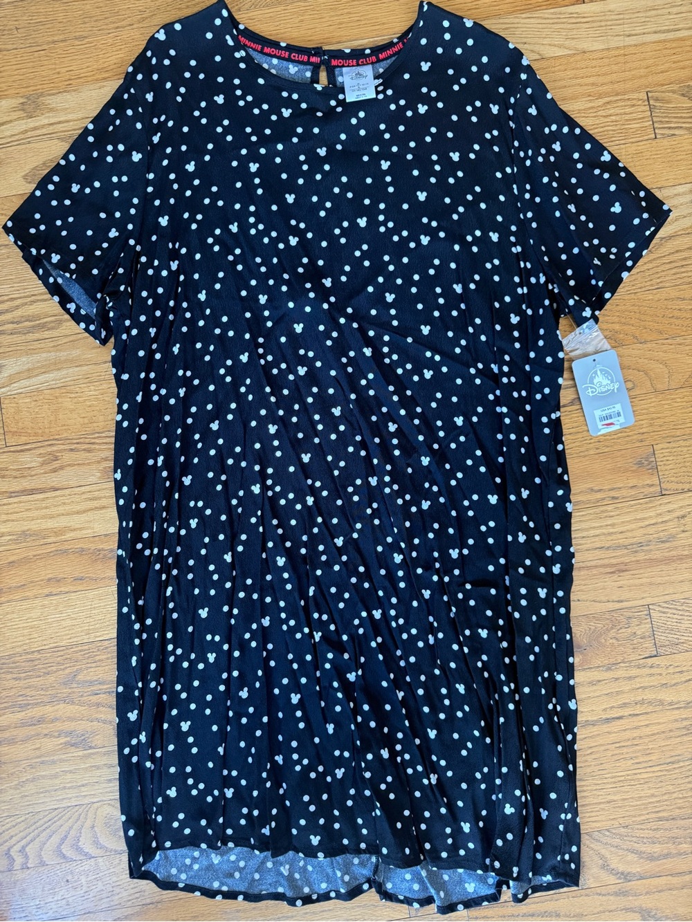 Disney Black Dress with White Polka Dots and Red Trim